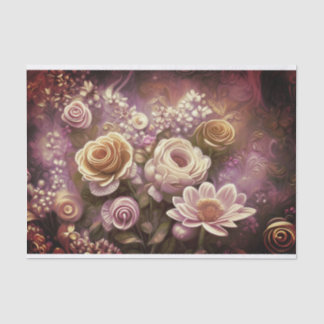 Mousseline Beau papier tissu Motif à fleurs acrylique