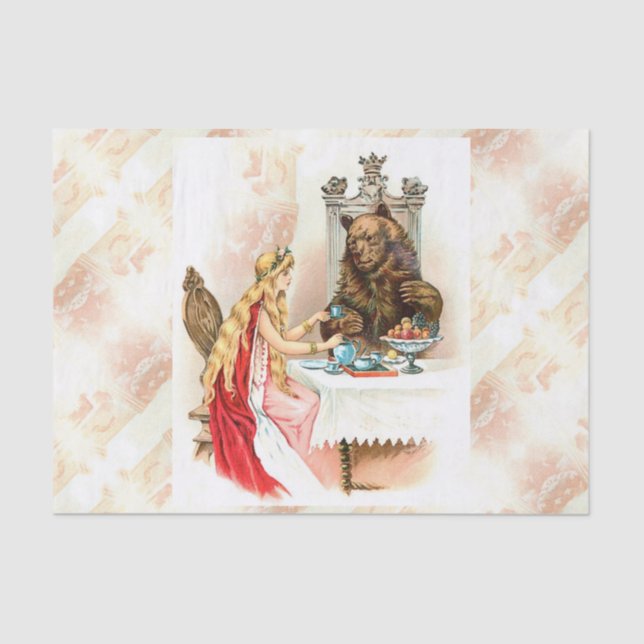 Mousseline Beauté En Rose Et Le Papier Tissu Bête (Recto)