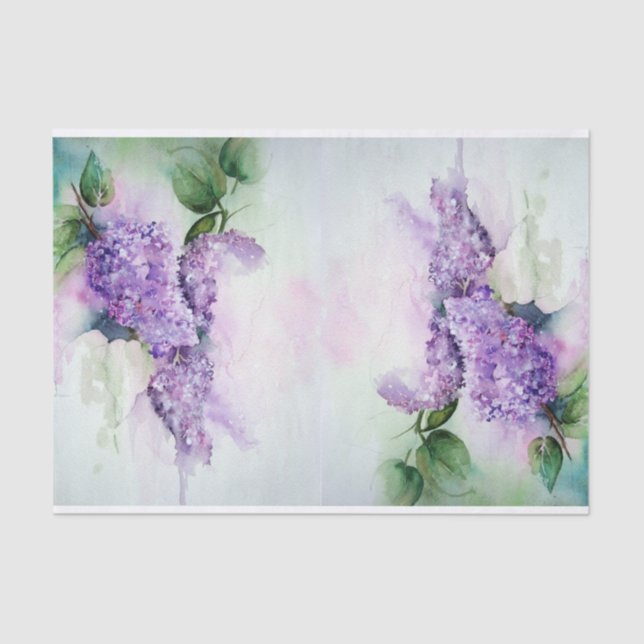 Mousseline Belle Lavande Lilac Fleurs Tissu Papier (Recto)