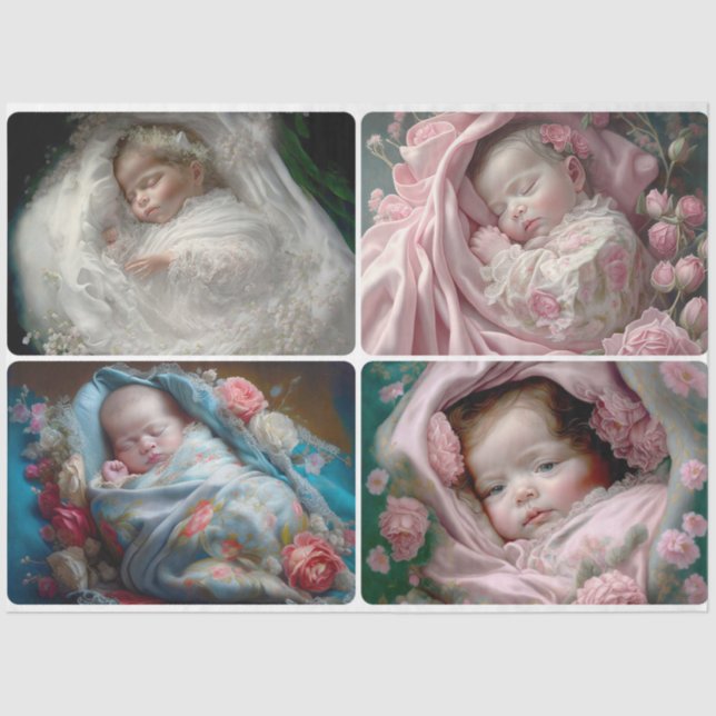 Mousseline Bienvenue Papier Tissu Bébé (Recto)