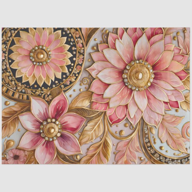 Mousseline Bijoux byzantin coloré Papier de tissus (Recto)