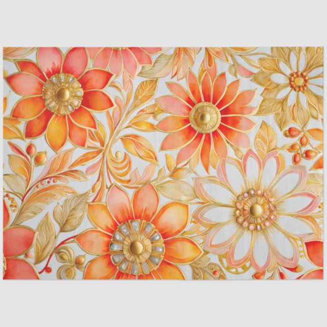 Mousseline Bijoux byzantin coloré Papier de tissus (Recto)