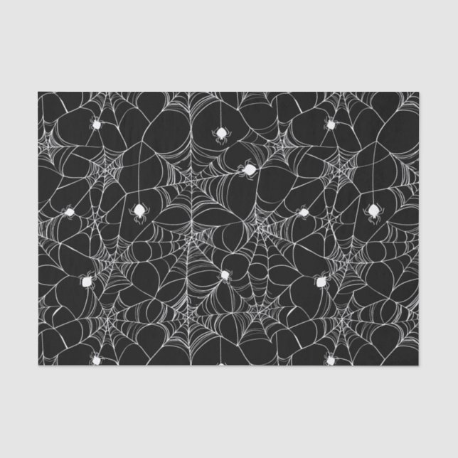 Mousseline Black Spider Web Halloween Tissu papier (Recto)