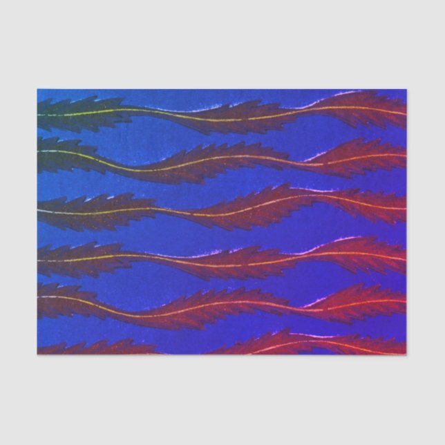 Mousseline BLOC DE BOIS BLEU JAPONAIS MOTIF papier (Recto)