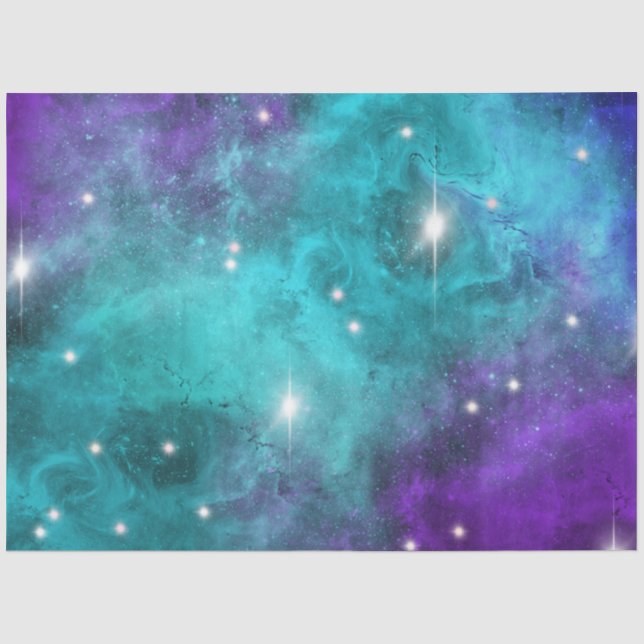 Mousseline Blue Galaxy Series Design 3 Tissu Papier (Recto)