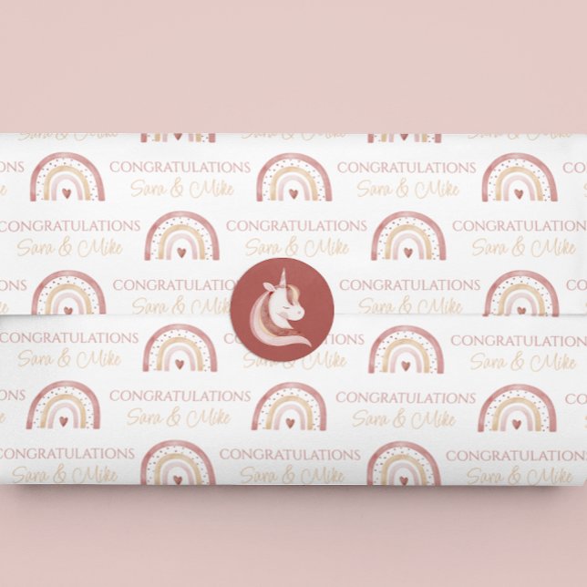 Mousseline Boho Rainbow Félicitations Papier Tissu (Congratulate the new parents with this watercolor boho rainbow tissue paper! )