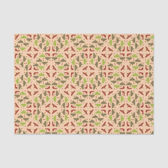 Mousseline Boho Retro Moderne Graphique Papier Tissu (Recto)