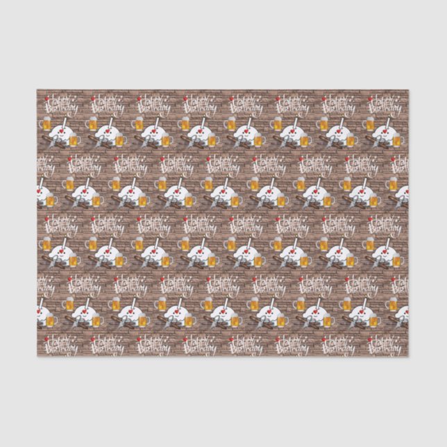 Mousseline Bonne bière papier Tissue Anniversaire (Recto)