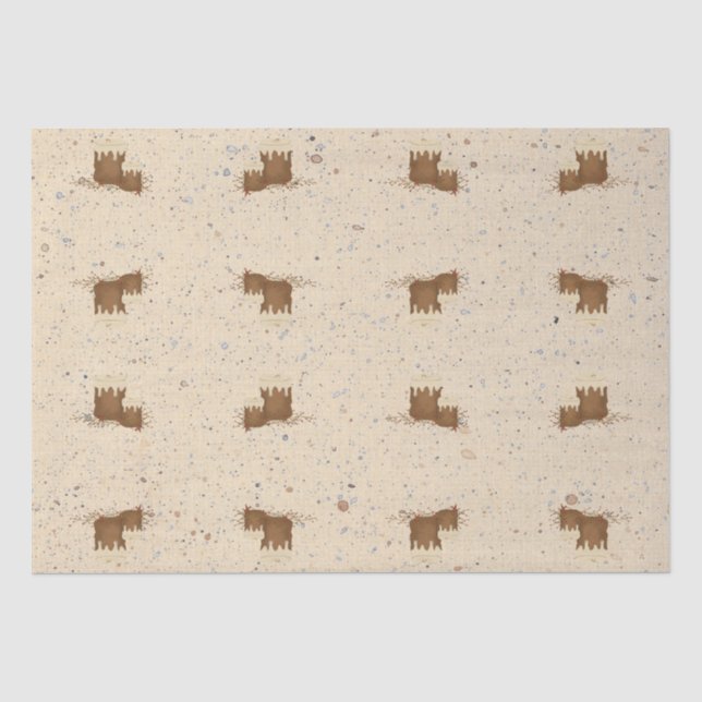 Mousseline Bougies primitives Papier de tissus (Recto)