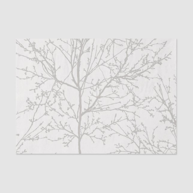Mousseline Branches d'arbre modernes Design Papier de tissus (Recto)