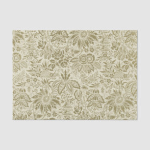 Mousseline Broderie botanique papier peint toile florale vert