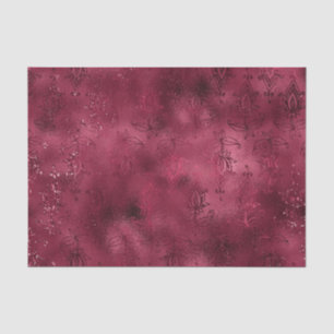 Mousseline Burgundy Glam Feuille de papier métallisé Damassé