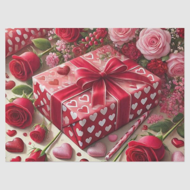 Mousseline Cadeaux de la Saint-Valentin en découpage papier d (Recto)