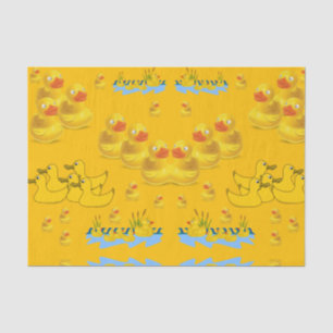 Mousseline Canards jaunes en papier de tissu décoratif