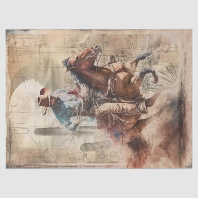 Mousseline Caoutchouc Occidental Aquarelle Découpage papier (Recto)