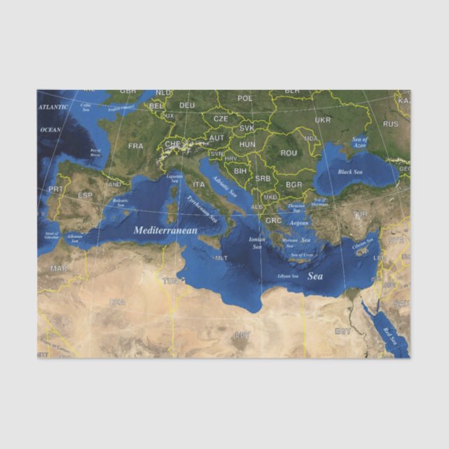 Mousseline carte géographique papier de tissu (Recto)