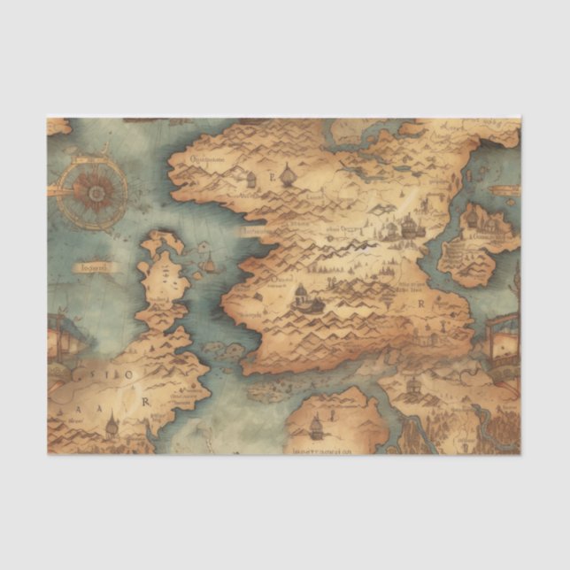 Mousseline Carte vintage Trésors Antique Découpage Papier (Recto)