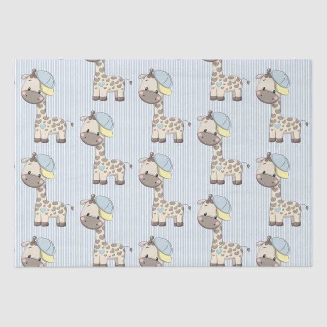 Mousseline Cartoon personnalisé Baby Boy Giraffe Tissu Papier (Recto)