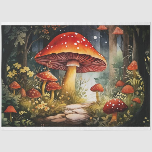 Mousseline Champignons dans la forêt 6 Papier de découpage (Recto)
