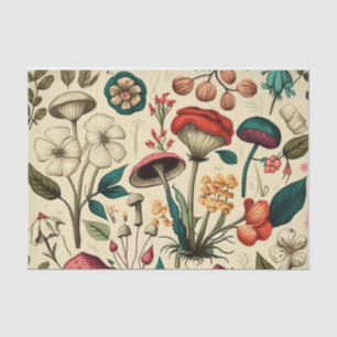 Mousseline Champignons vintages & Flora Collection Papier Tis