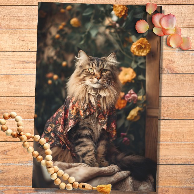 Mousseline Chat Boho en Floral 4 Papier Découpage (Créateur téléchargé)