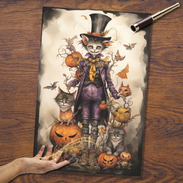 Mousseline Chat Éffrayant Whimsical 4 Halloween papier découp (Créateur téléchargé)
