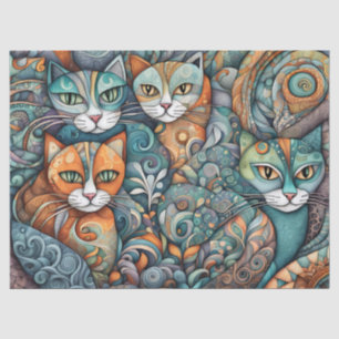 Mousseline chats apaisants 2 papier de tissu