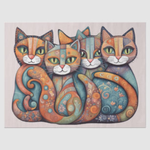 Mousseline chats apaisants 3 papier de tissu