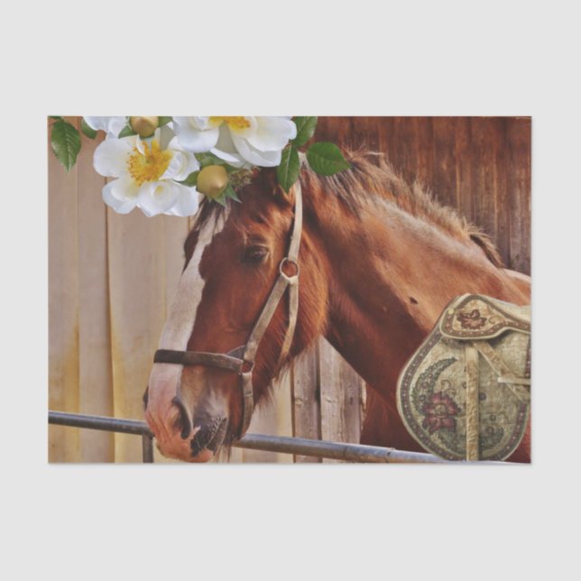 Mousseline Cheval en papier tissu Floral (Recto)