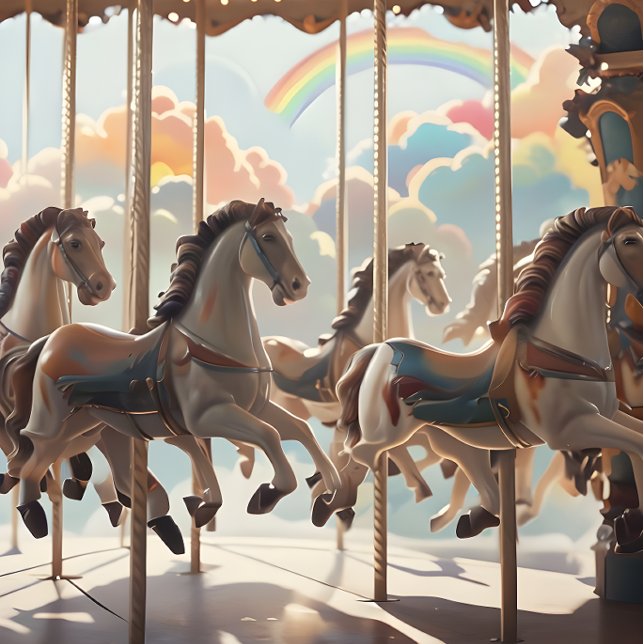 Mousseline Chevaux vintages Carousel Papier de découpage. (Créateur téléchargé)