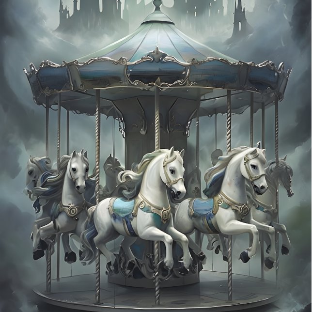 Mousseline Chevaux vintages Carousel Papier de découpage. (Créateur téléchargé)