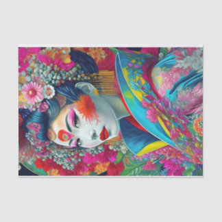 Mousseline Chic coloré Geisha Découpage papier tissu