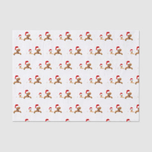 Mousseline CHIENS À Santa Chapeaux Tissu Papier