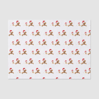 Mousseline CHIENS À Santa Chapeaux Tissu Papier