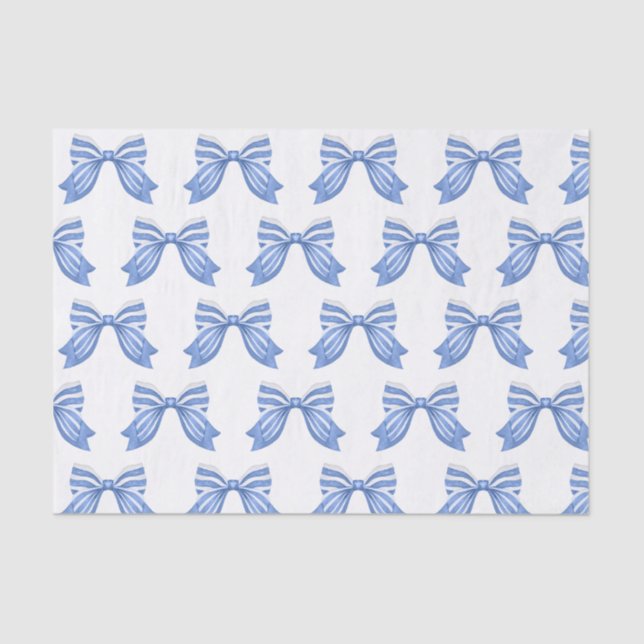 Mousseline Chinoiserie Aquarelle Bows Tissu Papier (Recto)