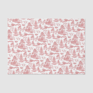 Mousseline Chinoiserie Red Willow Decoupage papier de tissus