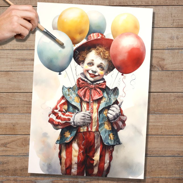 Mousseline Cirque Clown 1 Papier de découpage (Créateur téléchargé)