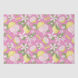 Mousseline Citron rose Anniversaire Tissu Papier