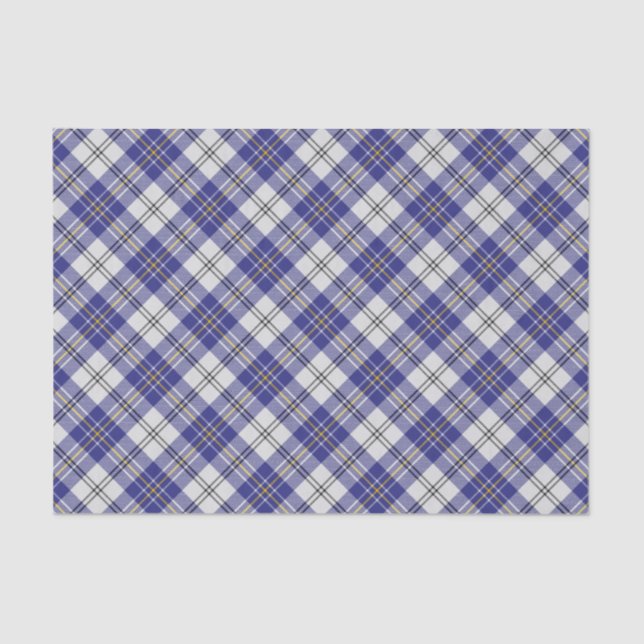 Mousseline Clan MacPherson bleu robe Tartan Tissu Papier (Recto)