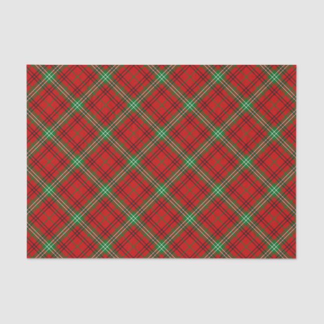 Mousseline Clan Morrison Tartan Rouge Tissu Papier (Recto)