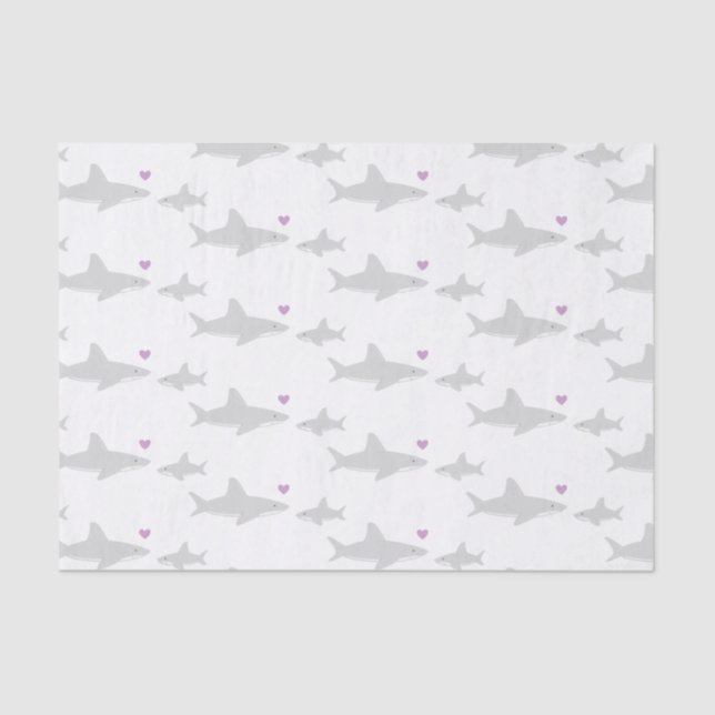 Mousseline Coeur mignon pourpre de requin | Papier de tissus  (Recto)