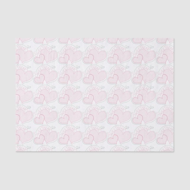 Mousseline Coeurs à point croisé Papier de tissus amoureux (Recto)