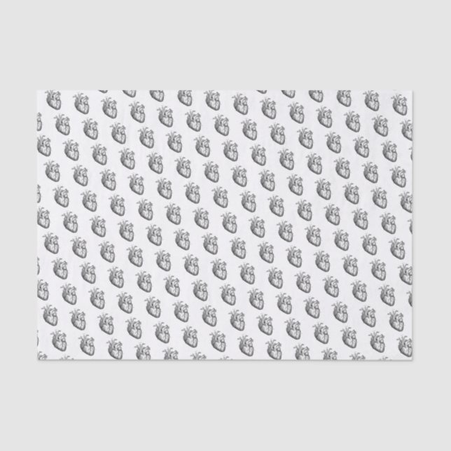 Mousseline Coeurs anatomiques Horreur Cadeau Papier Tissu (Recto)