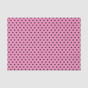 Mousseline Coeurs rose et noir   Papier d'enrobage personnali