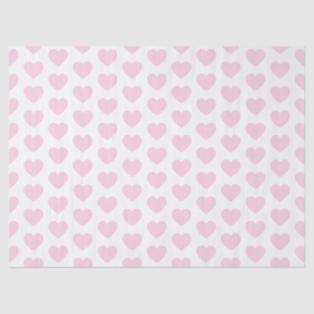 Mousseline Coeurs, rose pâle sur papier blanc (Recto)