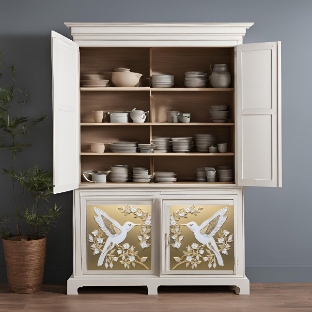 Mousseline Colibri blanc sur papier de papier de découpage d' (Créateur téléchargé)