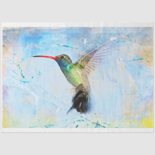 Mousseline Colibri dans le papier de tissus en vol