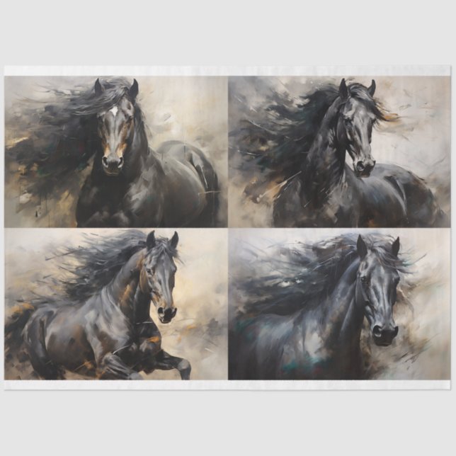 Mousseline Collage de Cheval sauvage 3 papier de découpage (Recto)