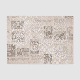 Mousseline Collage vintage de papier journal