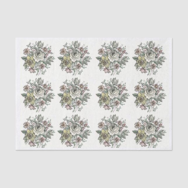 Mousseline Conception de la floraison sur papier de tissu (Recto)